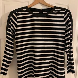 Leather Striped JCrew Tee